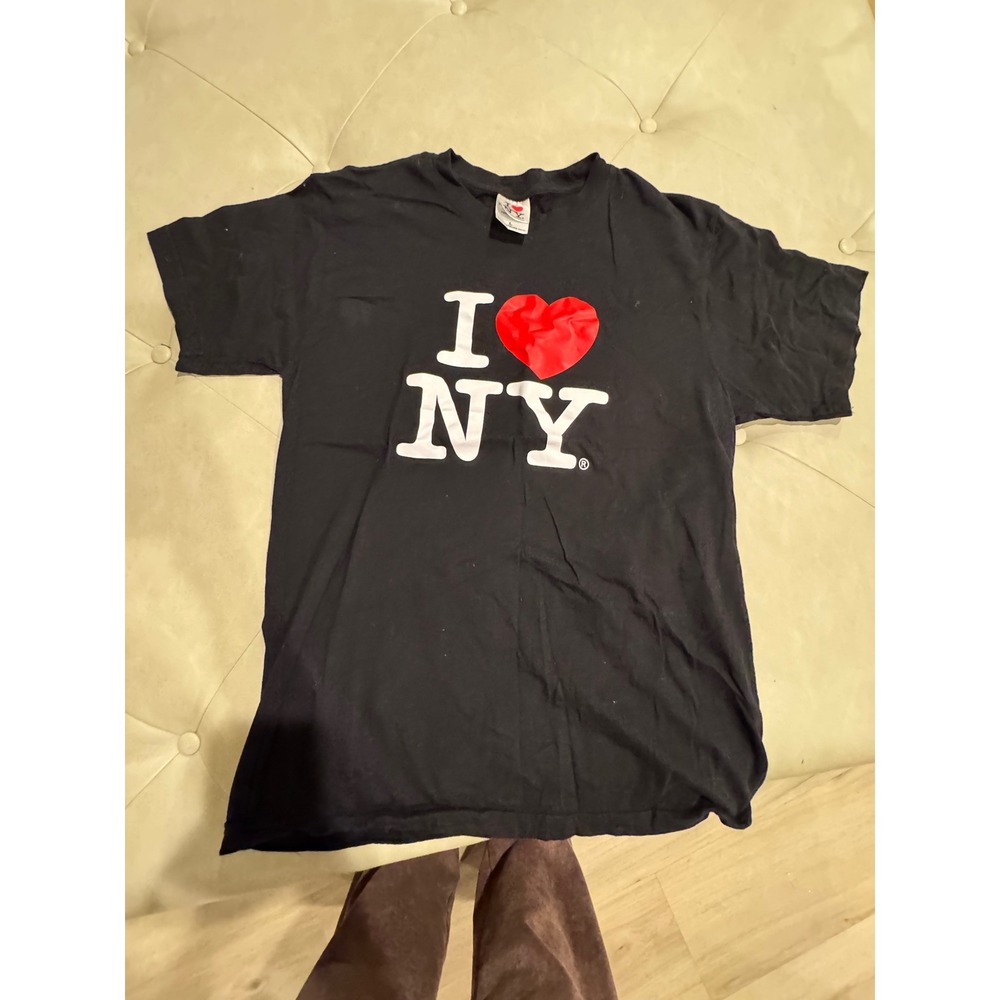 I Love NY T-Shirt Mens Large Black Short Sleeve Graphic Tee Officially Licensed